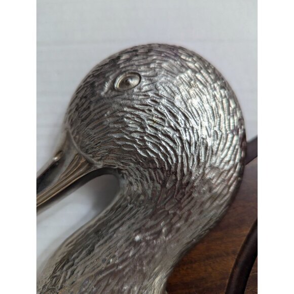 Wood Pewter Cutting baod Made in France hanging 20 x 9 textured metal 4 lbs - Picture 3 of 16